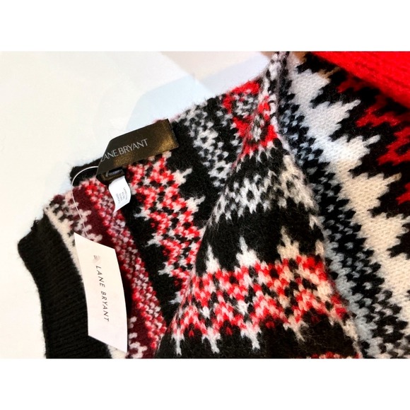 Cozy Fair Isle Knit Scarf | Warm Winter Accessory | Lane Bryant NWT - Picture 4 of 5